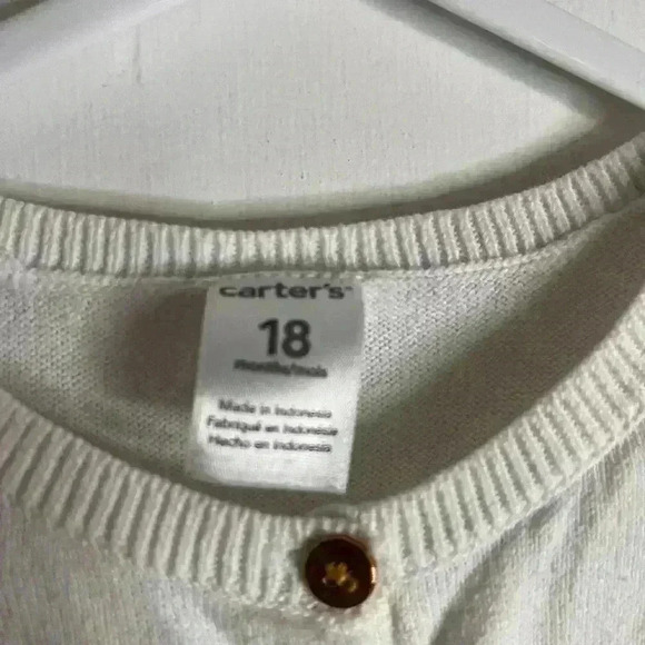 Baby Gap Girl’s Denim Dress and Carters White  Cotton Sweater 12-18 months - Picture 8 of 11